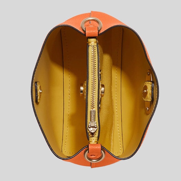 NWT💃Coach MINI Town Bucket Bag Candied Orange - Picture 6 of 9